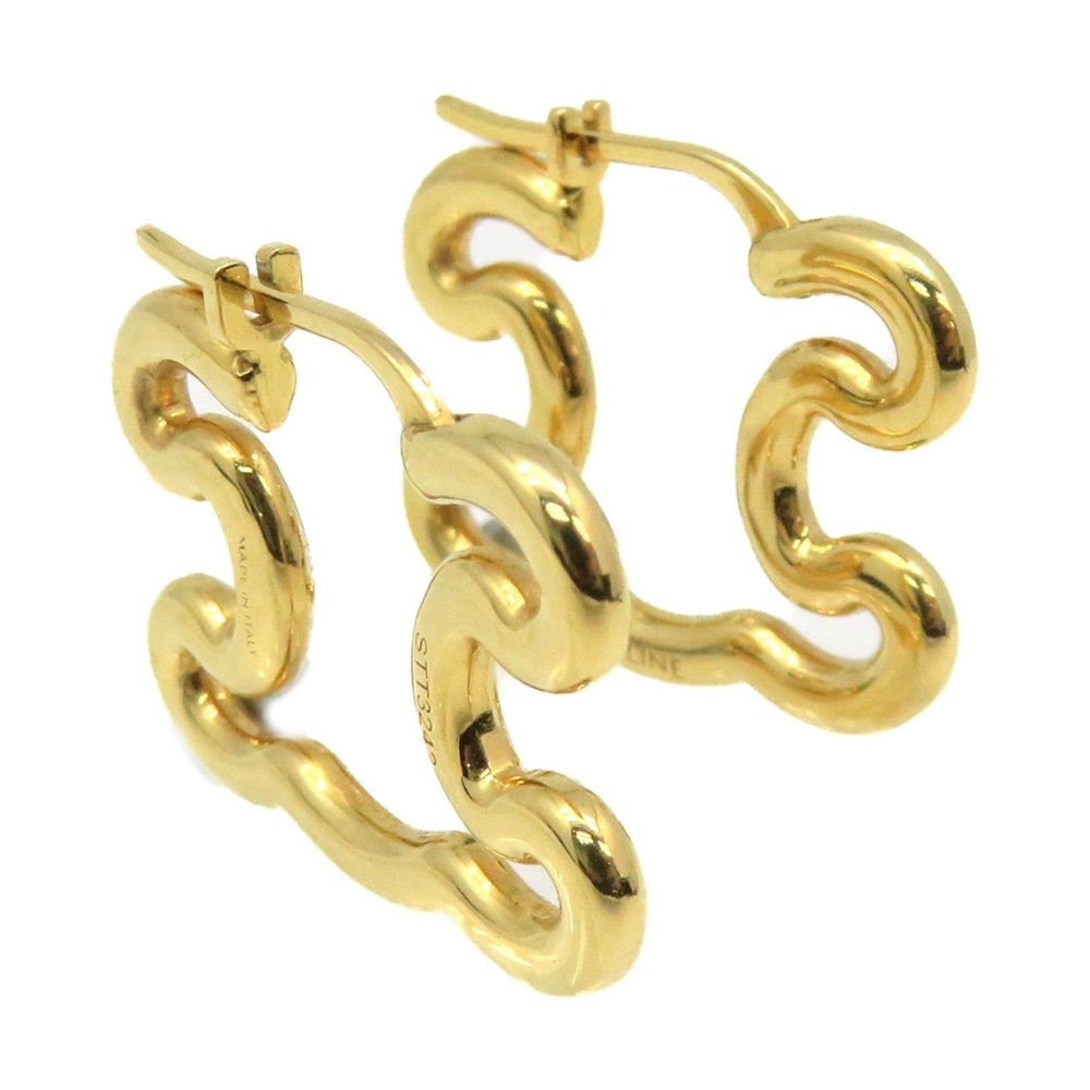 Celine Macadam Logo Gold Earrings Pair With Pouch and Box - Picture 3 of 9
